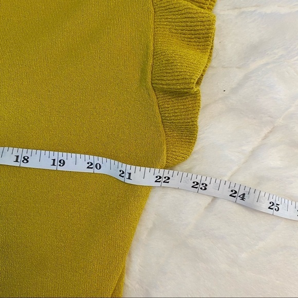 LOFT mustard yellow ruffle sleeve sweater top - Picture 5 of 6